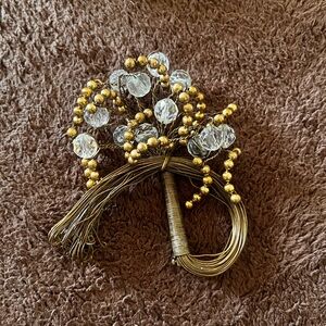 “Golden Bouquet” tree wired, vintage brooch